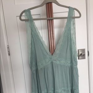 Free People Light Blue Lace Tank